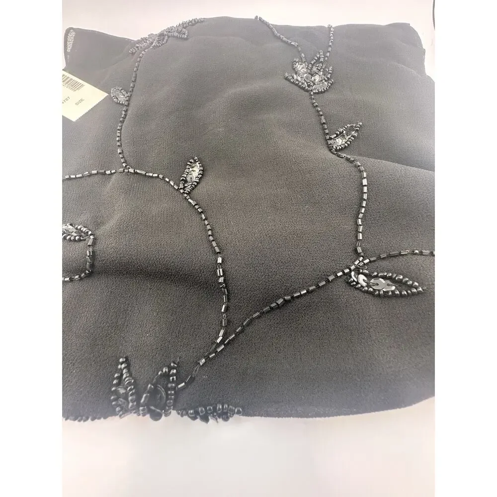 NWT: Dress Barn‎ Scarf W Beaded Floral Design Throughout